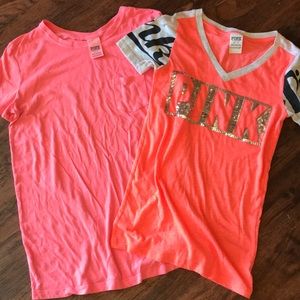 2 PINK Victoria’s Secret TShirts Sequin Top